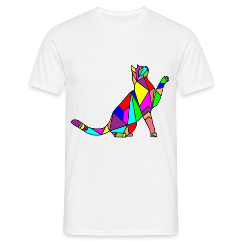 composizione di arte animale animale domestico colori gatto - Maglietta da uomo