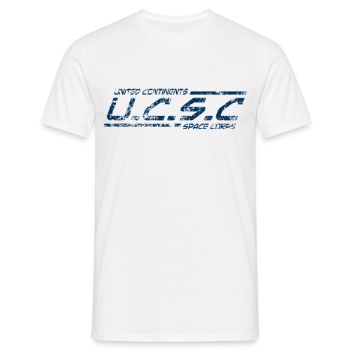Damaged UCSC Logo Blue - Space Precinct Zero - Men's T-Shirt