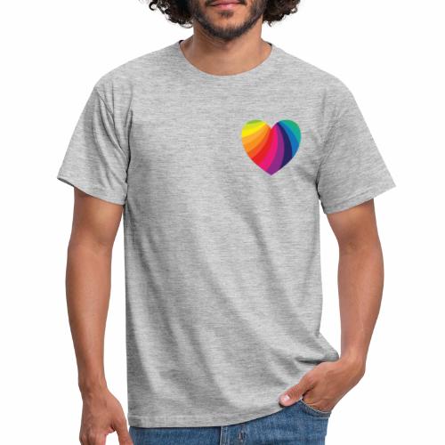 Regenbogen Herz (gedrehte Streifen) - Männer T-Shirt
