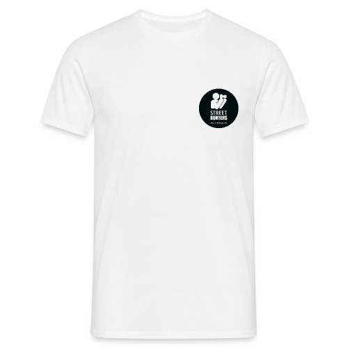 white logo on black circle URL png - Men's T-Shirt