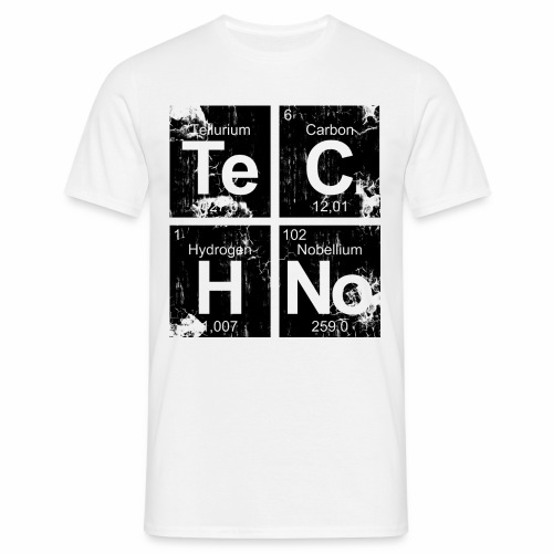 Dark Techno Elemente Black & White Paranoid Rave - Männer T-Shirt