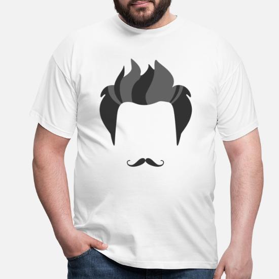 Black hair hairstyle schnauzer haircut silhou' Men's T-Shirt | Spreadshirt
