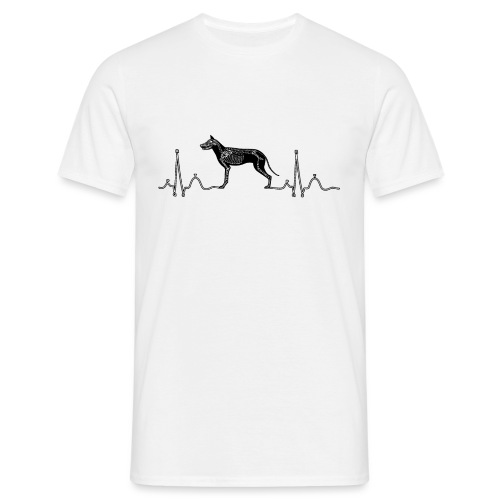 EKG med hund - T-skjorte for menn