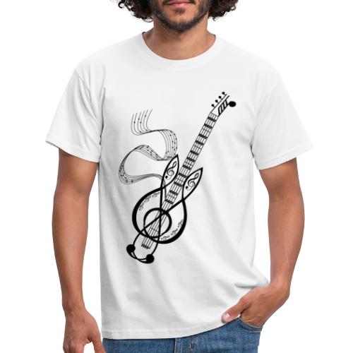 t shirt festival guitare note noir musique clé sol - T-shirt Homme