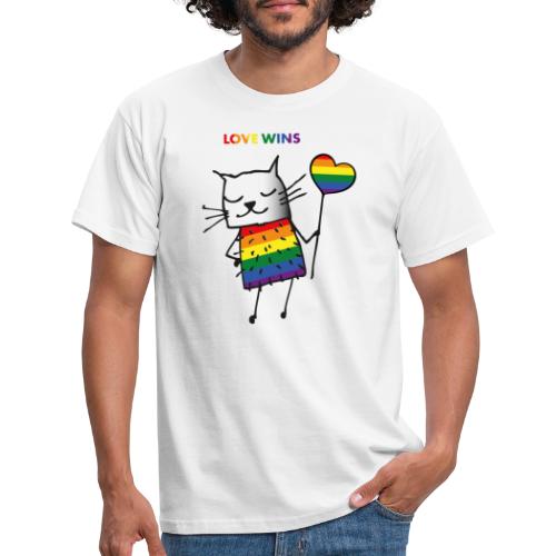 Love Wins - Pride Cat - Männer T-Shirt