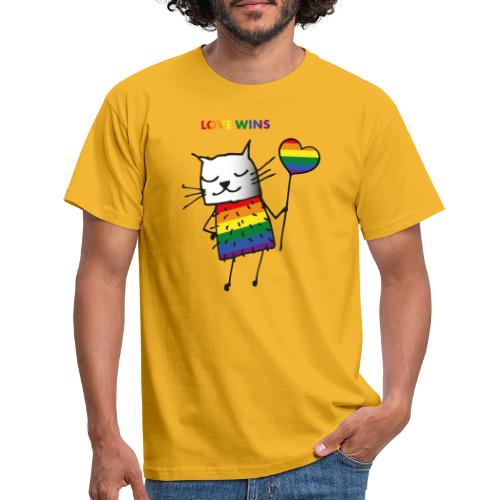 Love Wins - Pride Cat - Männer T-Shirt