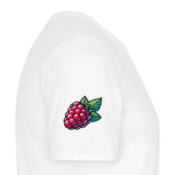 Raspberry vividly illustrated - Men's T-Shirt - white - Right - AI Model Male 178 dark (178cm)