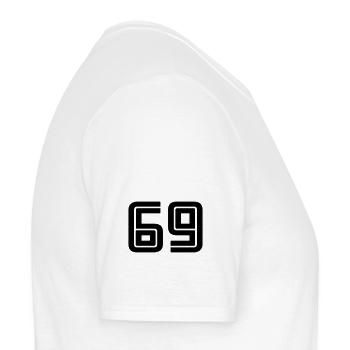 69 - Men's T-Shirt - white - Right - AI Model Male 178 dark (178cm)