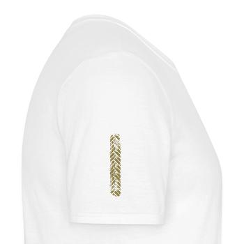 Goldenes Chevron-Vertikalchevron-Muster - Männer T-Shirt - Weiß - Rechts - AI Model Male 178 dark (178cm)