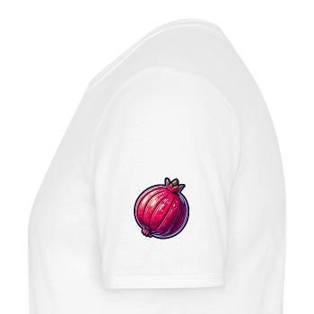 Lebendige hyperrealistische Granatapfel-Illustration - Männer T-Shirt - Weiß - Links - AI Model Male 178 dark (178cm)
