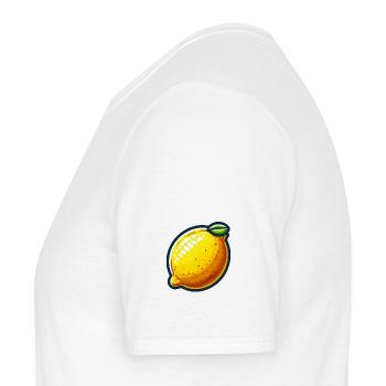 Zitrone Freudige Karikatur Gelb - Männer T-Shirt - Weiß - Links - AI Model Male 178 dark (178cm)