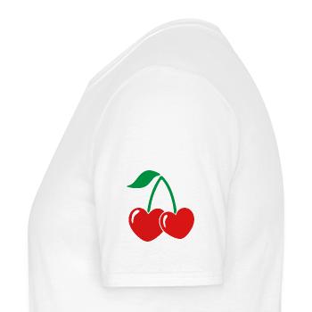 Paire de cerises de style rouge-vert - T-shirt homme - blanc - Gauche - AI Model Male 178 dark (178cm)