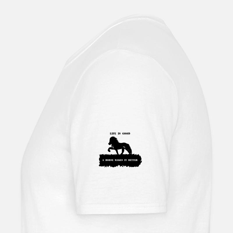 Spruch 2 mit Pferd 1 schwarz - Männer T-Shirt - Weiß