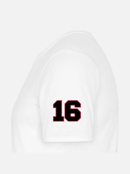 Number 16 - Mænd T-shirt - hvid - Venstre