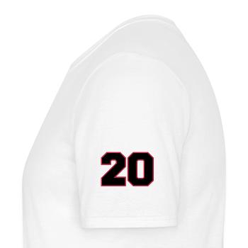 Number20 - Men's T-Shirt - white - Left - AI Model Male 178 dark (178cm)