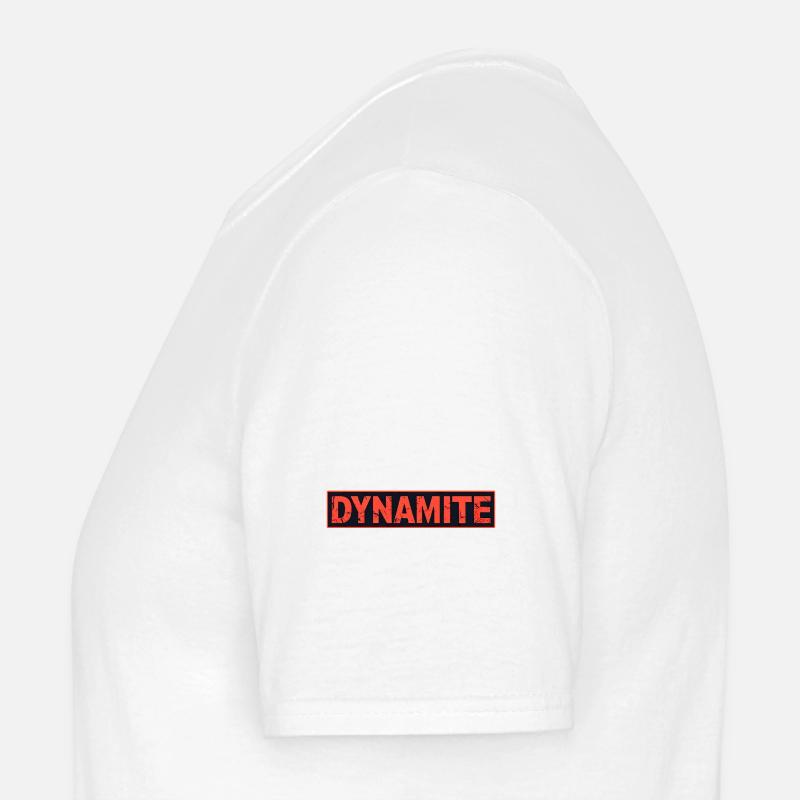 Dynamitisches rotes Grunge-Poster Männer T-Shirt