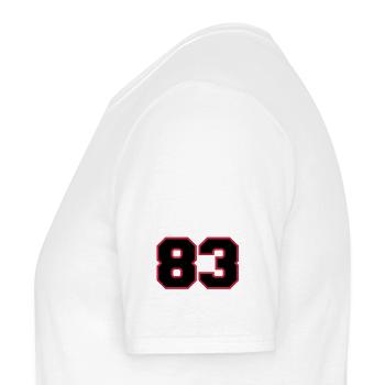 Number83 - Men's T-Shirt - white - Left - AI Model Male 178 dark (178cm)