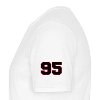 number95 - Men's T-Shirt - white - Left - AI Model Male 178 dark (178cm)