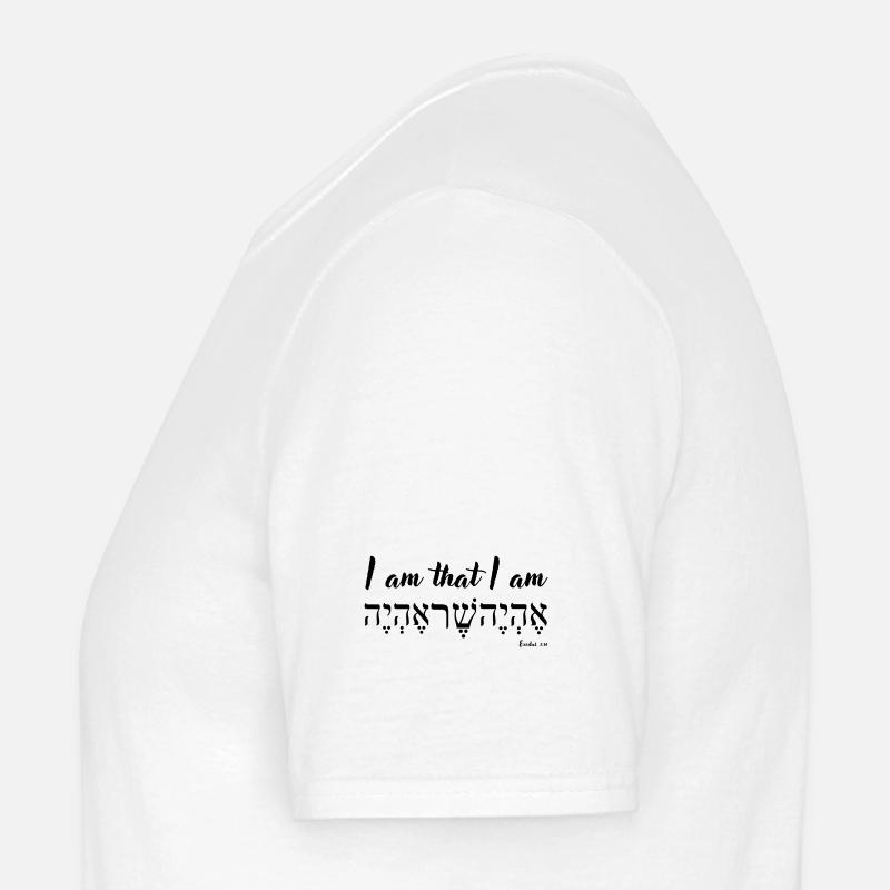 Je suis ce que je suis, anglais et hébreu, Exode 3:14 T-shirt homme