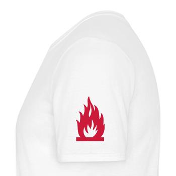 Fire Flame - Men's T-Shirt - white - Left - AI Model Male 178 dark (178cm)