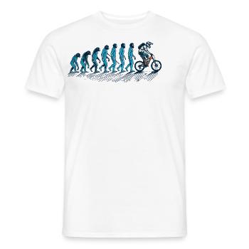 Evolution Mensch Zum Fahrradfahrer - Männer T-Shirt - Weiß - Vorne - AI Model Male 178 dark (178cm)