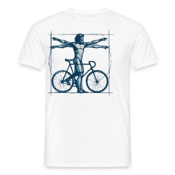 Fahrrad Vitruvianischer Mensch Radfahrer Kunst - Männer T-Shirt - Weiß - Vorne - AI Model Male 178 dark (178cm)