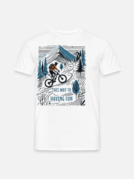 Fahrrad Abenteurer: This Way To Having Fun - Männer T-Shirt - Weiß