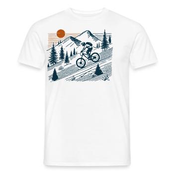 VTT Aventure Vélo Nature Rétro Design - T-shirt homme - blanc - Devant - AI Model Male 178 dark (178cm)