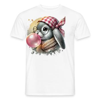 Easter Retro Bunny With Glasses In Cottagecore Style - Men's T-Shirt - white - Front - AI Model Male 178 dark (178cm)