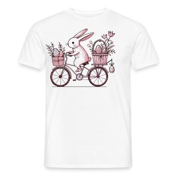 Ostern Hase Rad Vintage Stil - Männer T-Shirt - Weiß - Vorne - AI Model Male 178 dark (178cm)