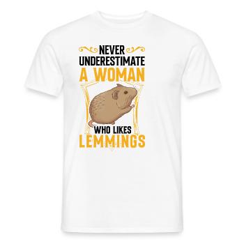 Lemming Vole Woman with Lemming - Men's T-Shirt - white - Front - AI Model Male 178 dark (178cm)