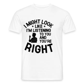 J’ai peut-être l’air de t’écouter et tu es - T-shirt homme - blanc - Devant - AI Model Male 178 dark (178cm)