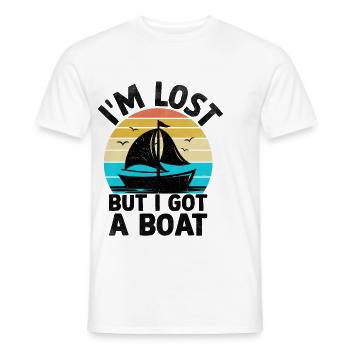 Je suis perdu mais j’ai un bateau Pédalo - T-shirt homme - blanc - Devant - AI Model Male 178 dark (178cm)