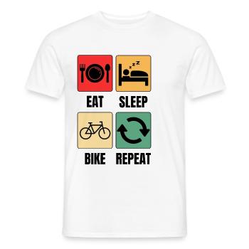 Funny Bicycle Saying Cycling - Men's T-Shirt - white - Front - AI Model Male 178 dark (178cm)
