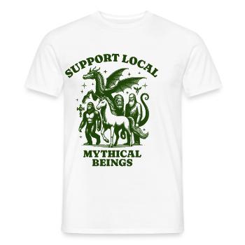 dragons unicorn Lovers - Support Local mythical - Männer T-Shirt - Weiß - Vorne - AI Model Male 178 dark (178cm)