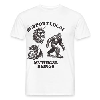 dragons unicorn Lovers - Support Local mythical - Männer T-Shirt - Weiß - Vorne - AI Model Male 178 dark (178cm)