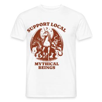 dragons unicorn Lovers - Support Local mythical - Männer T-Shirt - Weiß - Vorne - AI Model Male 178 dark (178cm)