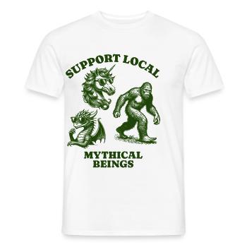dragons unicorn Lovers - Support Local mythical - Männer T-Shirt - Weiß - Vorne - AI Model Male 178 dark (178cm)