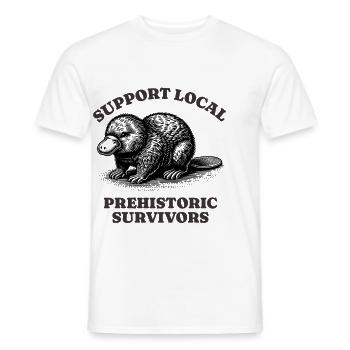 Support Local Prehistoric Survivors Platypus - Männer T-Shirt - Weiß - Vorne - AI Model Male 178 dark (178cm)