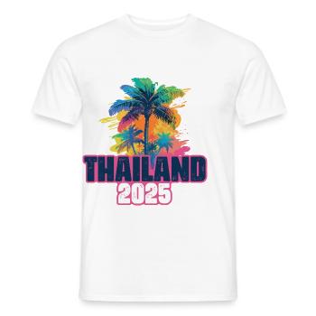 Thailand 2025 Urlaub Palmen - Männer T-Shirt - Weiß - Vorne - AI Model Male 178 dark (178cm)