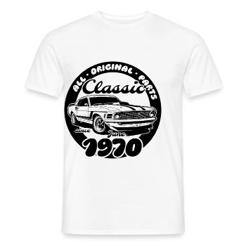 55th Birthday - Classic Musclecar 06/1970 - Men's T-Shirt - white - Front - AI Model Male 178 dark (178cm)