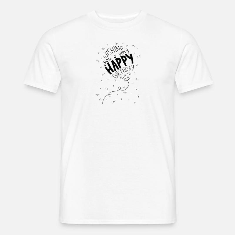 Glücklicher Bday - Männer T-Shirt - Weiß