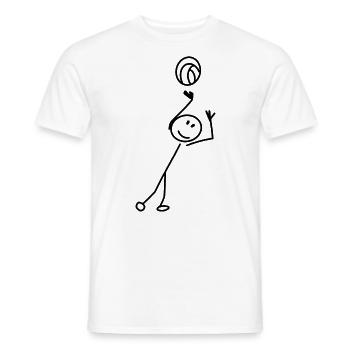 Figurines de bâtons de volley-ball - T-shirt homme - blanc - Devant - AI Model Male 178 dark (178cm)