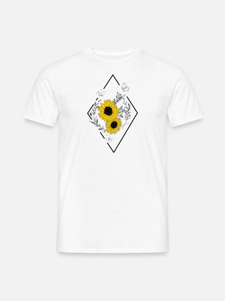SONNENBLUME - Männer T-Shirt - Weiß
