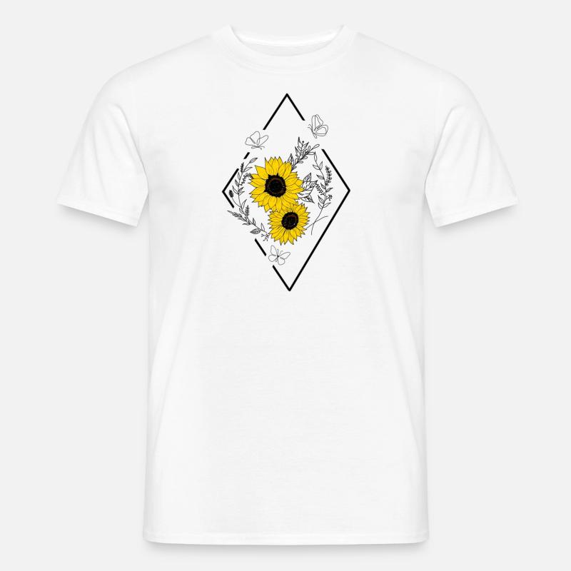 SONNENBLUME - Männer T-Shirt - Weiß