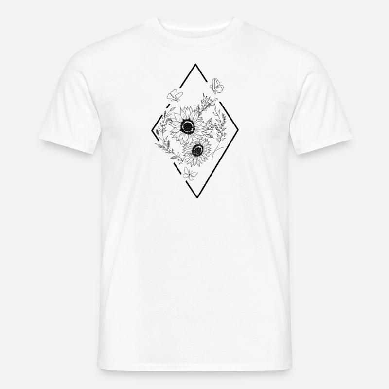 SONNENBLUME - Männer T-Shirt - Weiß