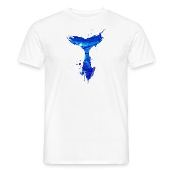 aileron de baleine, aileron, baleine, baleine, graffiti - T-shirt homme - blanc - Devant - AI Model Male 178 dark (178cm)
