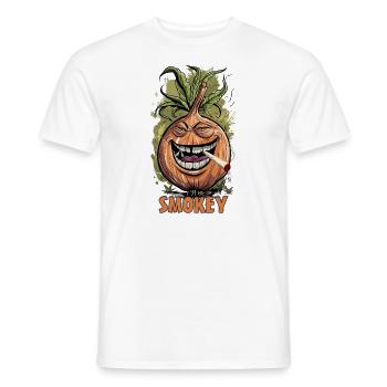 Smokey Cannabis Stoner Onion 420 - Men's T-Shirt - white - Front - AI Model Male 178 dark (178cm)