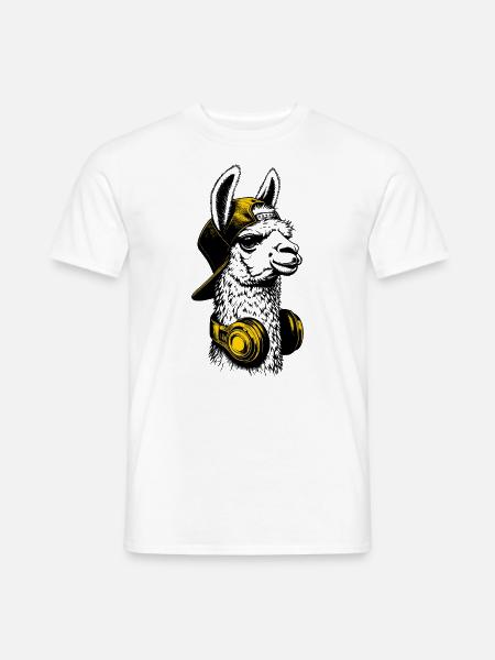 Streamer Gamer Lama - Männer T-Shirt - Weiß