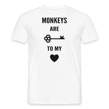 Monkeys are the key to my heart - T-shirt homme - blanc - Devant - AI Model Male 178 dark (178cm)